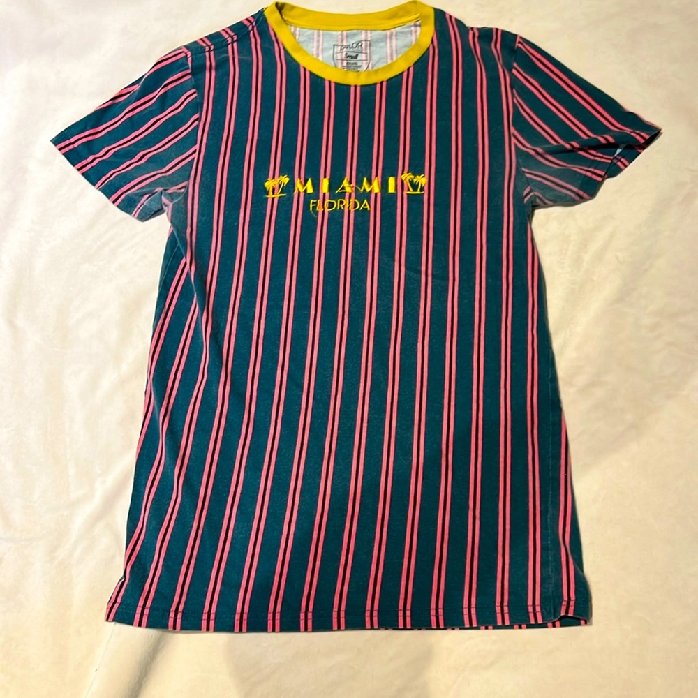 Miami Florida Vintage style tshirt size small striped men’s fit